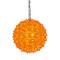 7.5" Orange Lighted Hanging Star Sphere Christmas Decoration